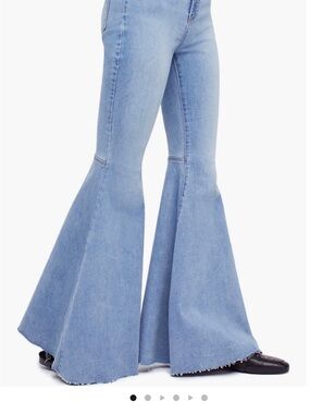 Free People Light Blue Flare Jeans with Dramatic Wide Legs